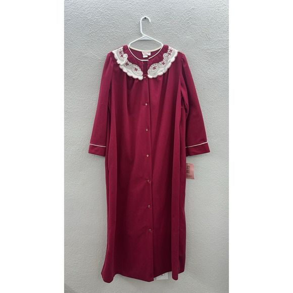 Carriage Court Sears Womens House Robe Size Small Pink Button Up Maxi VTG NWTs - Picture 1 of 14